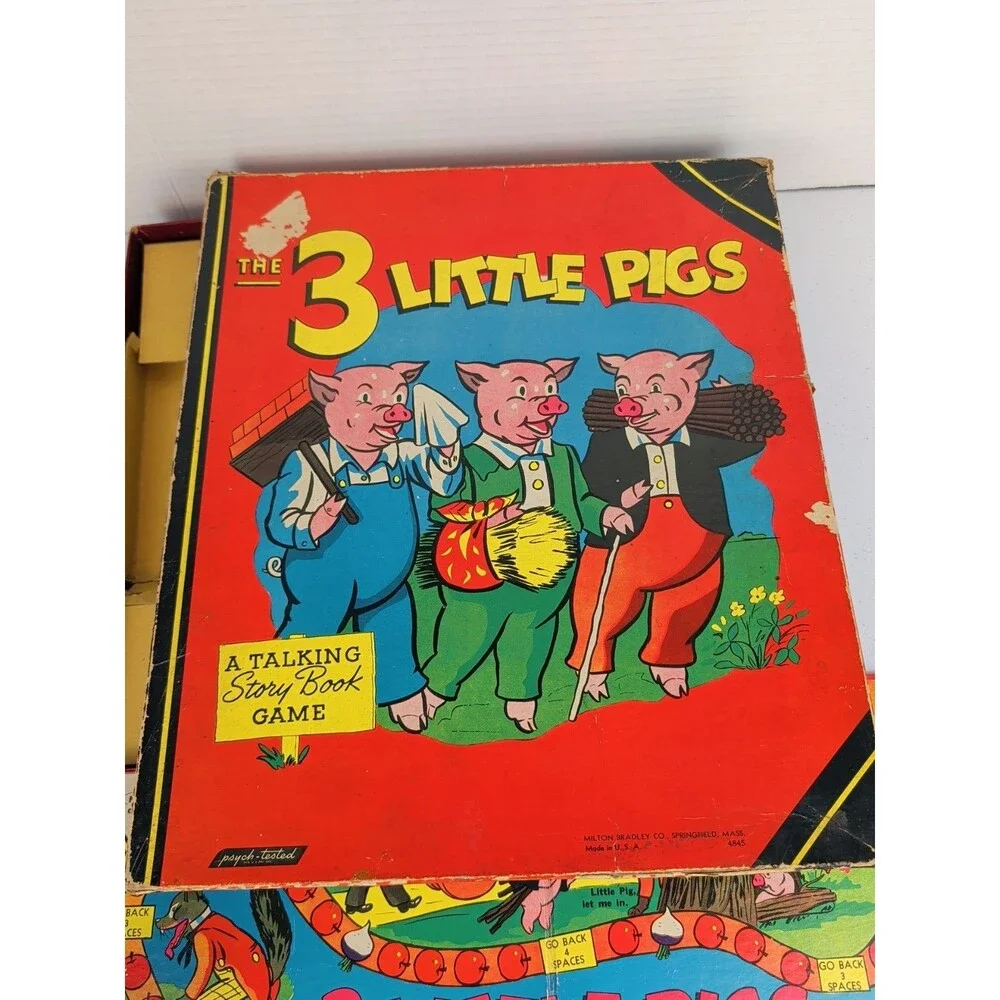 1948 Three Little Pigs Board Game Rare Complete